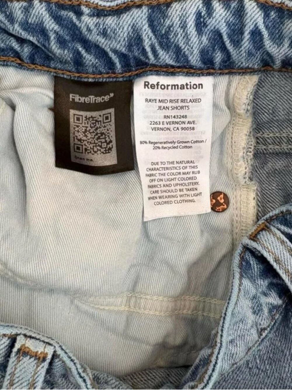 Reformation Raye Mid Rise 6” Jean Shorts - Picture 7 of 10